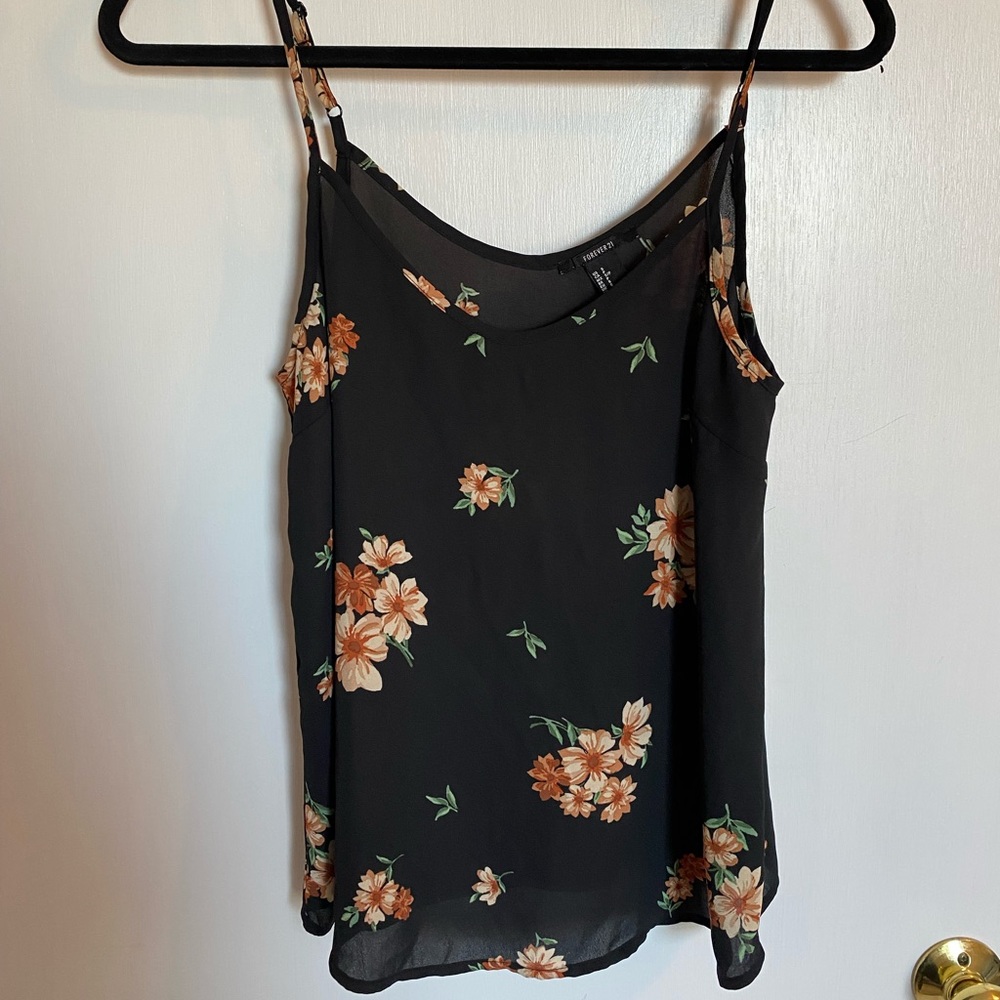 Sheer flowered top